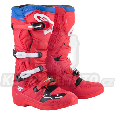 boty TECH 5, ALPINESTARS (červená/modrá/bílá/černá) 2024