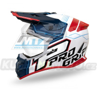 Přilba Progrip 3080 ABS - white/blue/red - velikost S