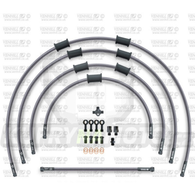 STANDARD Hadice přední brzdy sada Venhill POWERHOSEPLUS KAW-11006FB (3 hadice v sadě) průhledné hadice, černé koncovky