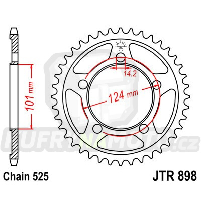 Řetězová rozeta JT JTR 898-41 41 zubů, 525