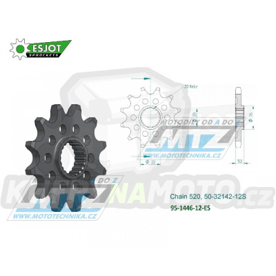 Řetězové kolečko 50-32142-12S JTF 1446-12 KAWASAKI KX 250 (F) 4T 2006-2025  KX 250 X 2021-2025  – akce
