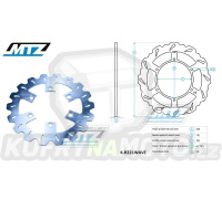 Kotouč brzdový MTZ - zubatý desing Wave - Kawasaki KLX250 / 94-99 + KLX250R / 94-99 + KLX650 / 93-97 + GPZ500 + ZX250+ZXR250