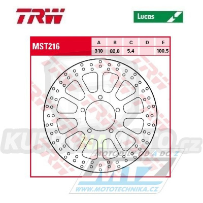 Kotouč brzdový TRW MST216 (310/83/5D) - Triumph Bonneville865 EFI + Scrambler865