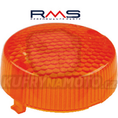 Sklo blinkru - levé/pravé přední RMS 246470040 oranžová Homologace
