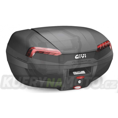 Givi E46N Riviera kufr GIVI černý (Monolock s vlastní plotnou), červené odrazky, objem 47 ltr. - akce