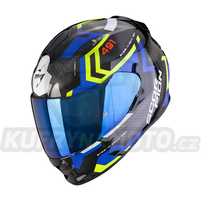 Moto přilba SCORPION EXO-491 SPIN černo/modro/neonově žlutá