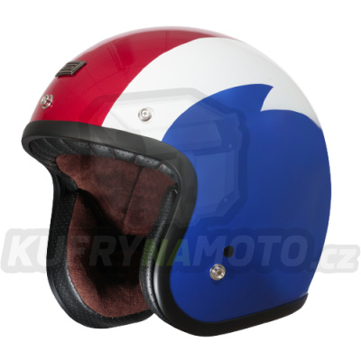 Moto přilba ORIGINE PRIMO VOLTAGE bílo/modro/červená