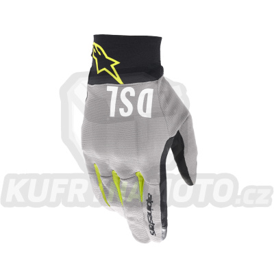rukavice SHOTARO kolekce DIESEL JEANS, ALPINESTARS (šedá/černá/žlutá fluo)