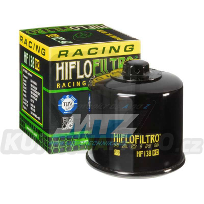 Filtr olejový HF138RC (HifloFiltro) černý - Suzuki GSF+GSX+GSXR+GSXS + DL+TL+SV+SFV+GV+RF + VS+VL+VLR+VZ+VZR+VX + AN650 Burgman + LTA+LTF+KLT + Aprilia RSV1000+RS660+Tuono 660+Tuono 1100+RSV4 + Arctic Cat+Bimota+Cagiva+Kawasaki+Kymco+Sachs