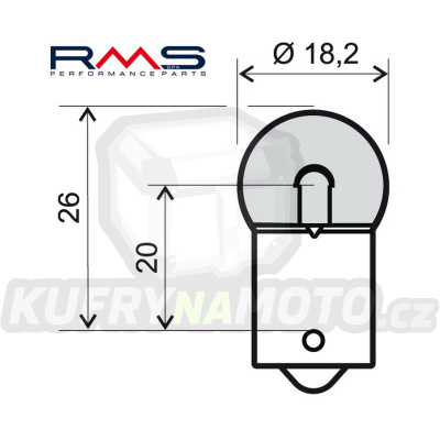 Žárovka RMS 246510235 12V 10W, R10 BA15S bílá