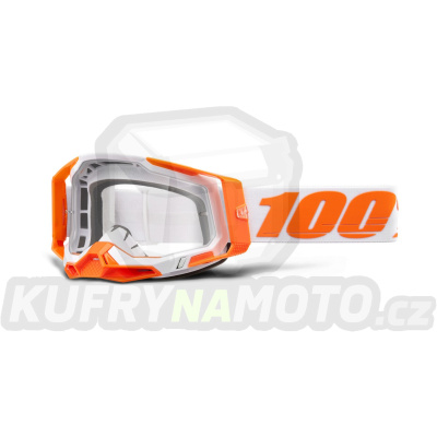 RACECRAFT 2, 100% brýle ORANGE, čiré plexi