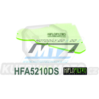 Filtr vzduchový HFA5210DS (HifloFiltro) - Gilera 50 Storm + 50 Typhoon X + Piaggio 50 NRG + 50 NRG MC2 DT + 50 NTT