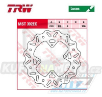 Kotouč brzdový TRW MST302EC (220/88/4D) - Honda CR80 / 96-02 + CR85 / 03-07 + CRF150R / 07-24