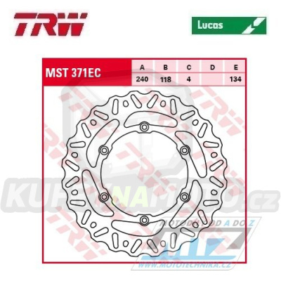 Kotouč brzdový TRW MST371EC (240/118/6D) - zubatý desing - Suzuki RM125 / 99-11+RM250 / 99-12 + RMX250 / 89-00