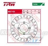 Kotouč brzdový TRW MST424 (276/88/4D) - Honda XL125V Varadero / 01-13