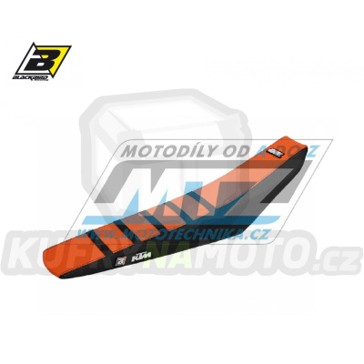 Potah sedla KTM EXC+EXCF / 17-19 + SX+SXF / 16-18 - barva oranžovo-černá - typ potahu ZEBRA