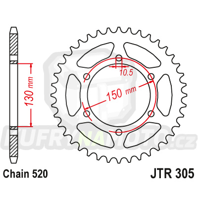 Řetězová rozeta JT JTR 305-46 46 zubů, 520