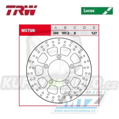 Kotouč brzdový TRW MST506 (300/101/5D) - Harley Davidson VRSCD+VRSCDX+VRSCR+VRSCAW+VRSCDX+VRSCF+VRSCX