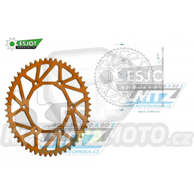 Rozeta ocelová (převodník) 0897-52zubů ESJOT ULTRALIGHT 50-32065-52LO Offroad (oranžová) - KTM SX+SXF+EXC+EXCF + SMR+SMC+EGS+MXC+SXC + LC4+Adventure+Duke+Enduro+Rallye + Husaberg TE+FE+FC+FS + Husqvarna TC+TE+FC+FE+TX+FX + Enduro+Supermoto+Vitpilen+
