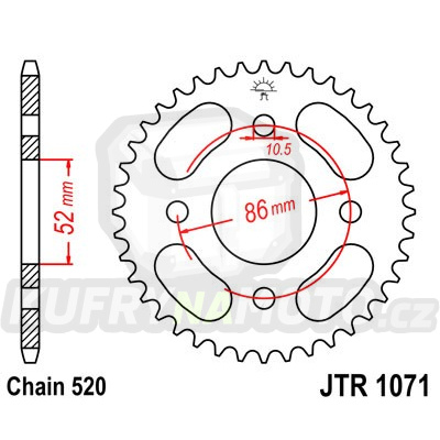 Řetězová rozeta JT JTR 1071-30 30 zubů, 520