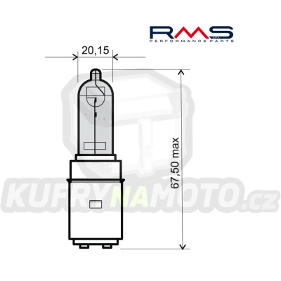 Žárovka RMS 246510350 12V 35/35W BA20D modrá