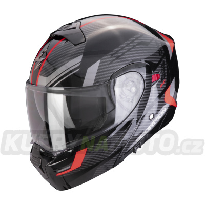 Moto přilba SCORPION EXO-930 EVO SIKON metal černo/stříbrno/červená
