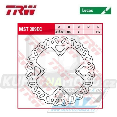 Kotouč brzdový TRW MST309EC (219/95/4D) - KTM 85SX / 03-17 + 105SX / 04-12