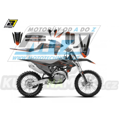 Polepy na motocykl (sada polepů Graphics) KTM EXC / 20-23 + SX+SXF / 19-22 - typ polepů Mat Black