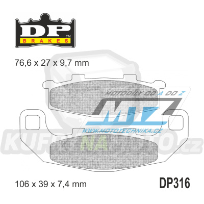 Destičky brzdové DP316 - DP BRAKES směs Premium Sinter OEM