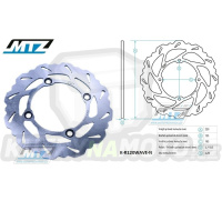 Kotouč brzdový MTZ nerezový - zubatý desing Wave - Honda CRF250L / 12-20 + CRF300L / 21-23 + XR250R / 91-04 + XR400R / 96-04 + XR600R+XR650L / 93-16 + NX650 Dominator / 88-02 + SLR650 / 97-99 + FMX650 / 05-07