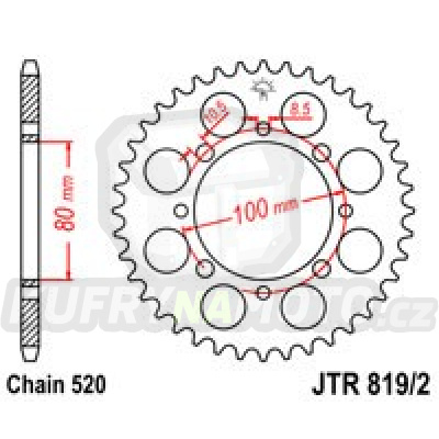 Řetězová rozeta JT JTR 819/2-41 41 zubů, 520
