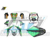 Polepy s potahem sedla (sada polepů a potah sedla Graphics) - Kawasaki KXF450 / 09-11 - typ polepů Replica Kawasaki Racing Team (KRT)