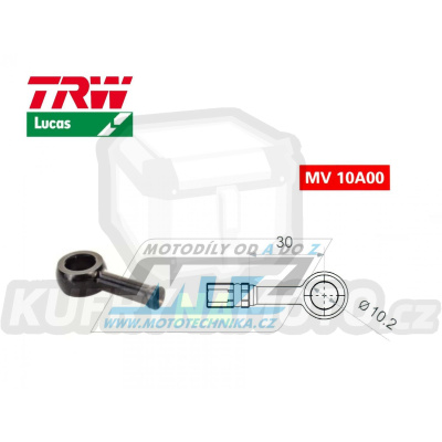 Koncovka brzdové hadice TRW VarioFlex MV10A00 (banjo 10mm přímé) - barva černá