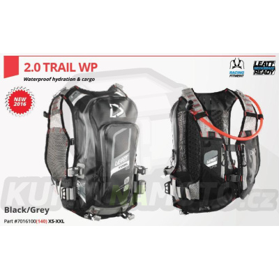 Leatt camel bag TAŠKA S BATOHEM MODEL GPX TRAIL WP 2.0 ČERNÁ / ŠEDÁ (BACKPACK 5L, KAPALNÁ 2L) BARVA ČERNÁ / ŠEDÁ-7016100140