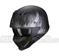 Moto přilba SCORPION COVERT-X TATTOO matná černo/stříbrná