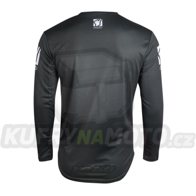 Motokrosový dres YOKO SCRAMBLE černý / bílý M