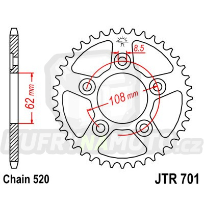 Řetězová rozeta JT JTR 701-41 41 zubů, 520 - akce