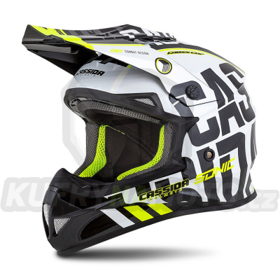 přilba Cross Cup Sonic, CASSIDA (černá/bílá/žlutá fluo/šedá)