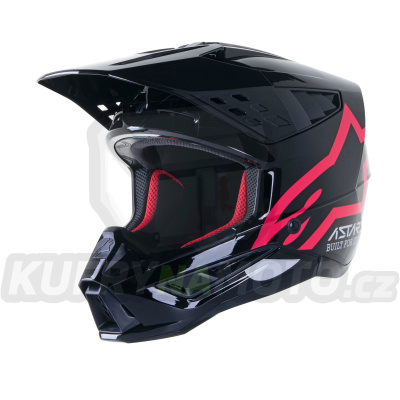 přilba S-M5 COMPASS, ALPINESTARS (černá/růžová) 2023
