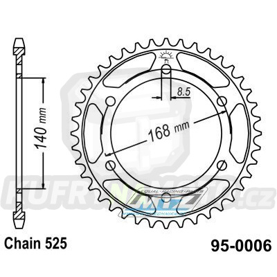 Rozeta ocelová (převodník) 0006-42zubů MTZ - BMW F650 GS / 08-12 + F800 GS / 08-18 + F800R / 09-18