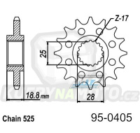 Kolečko řetězové (pastorek) 0405-19zubů MTZ - BMW F800R