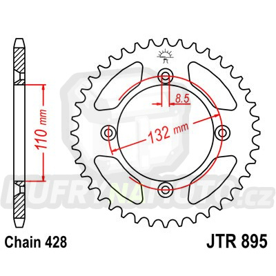Řetězová rozeta JT JTR 895-49 49 zubů, 428