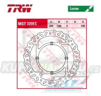 Kotouč brzdový TRW MST320EC(260/120/4D) - Husqvarna CR125+CR150+CR250+TC250+TC410+TC449+TC450+TC510+TC511+TC570+TC610 + TE250+TE310+TE410+TE449+TE450+TE510+TE511+TE570+TE610+TE630 + SMS125+WR125+WR250+WR300WR360+WRE125