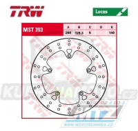 Kotouč brzdový TRW MST393 (260/125/5D) - Aprilia SR125+SR300 + Gilera Coguar+Nexus + Piaggio X7+X8+XEvo+X9