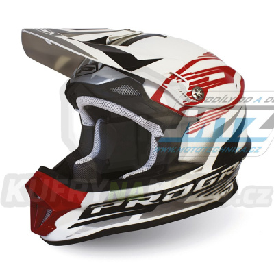 Přilba Progrip 3150-127 - bílo-červená (velikost S)