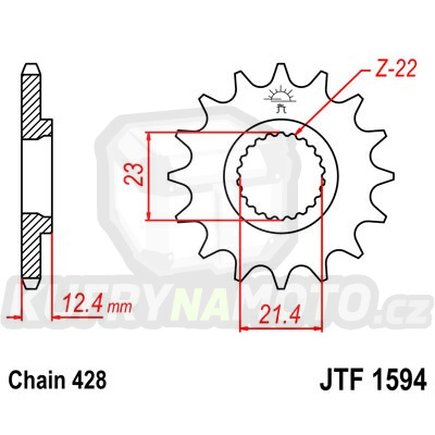 Řetězové kolečko JT JTF 1594-15 15 zubů, 428