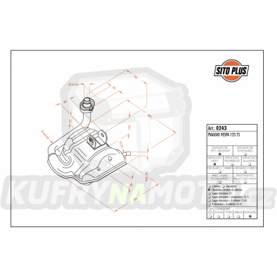 Výfuk Leo Vince Vespa 125 T5 všechny r.v. SITO LVKN962-0243