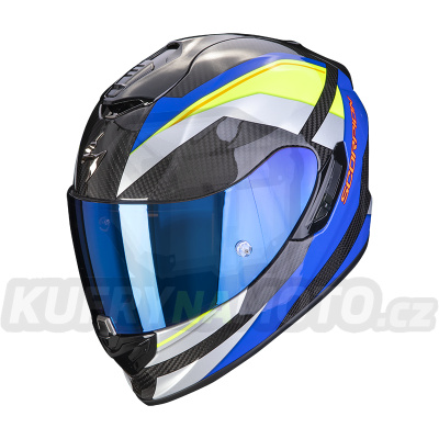Moto přilba SCORPION EXO-1400 CARBON AIR LEGIONE modro/neonově žlutá