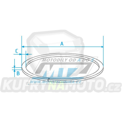 Pístní kroužek 4taktní pro vrtání válce 92,00mm - těsnící (rozměr 92,00x1,2mm)