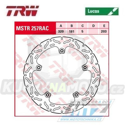 Kotouč brzdový TRW MSTR257RAC (305/181/5D) - BMW F800GT + S1000R + S1000RR + K1200S + K1300GT + K1300R + K1300S + K1600GT + K1600GTL